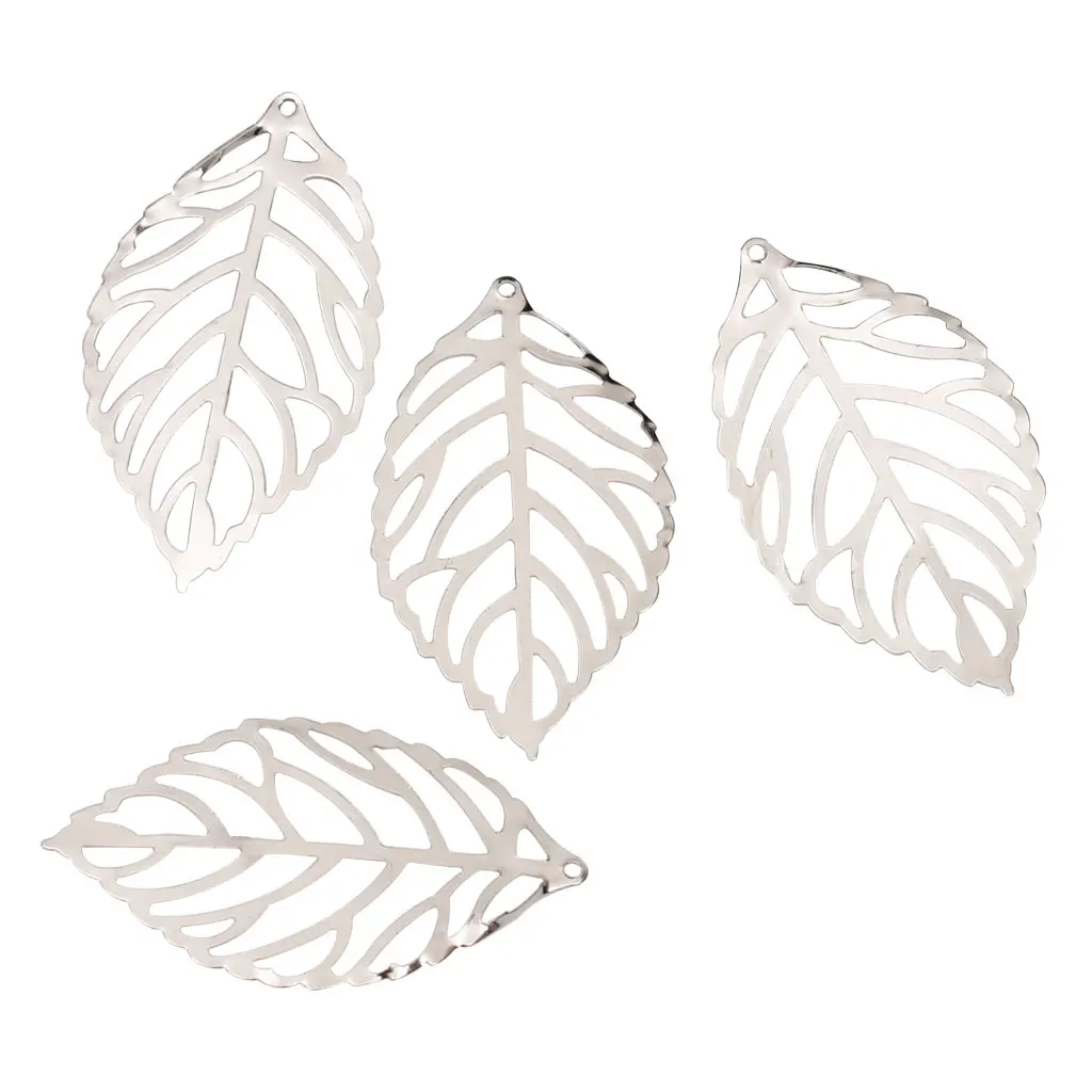  200pcs Alloy Filigree Leaves Charms Pendants Jewelry Making Findings DIY Craft for DIY Chinese Hairpin Hair Accessories