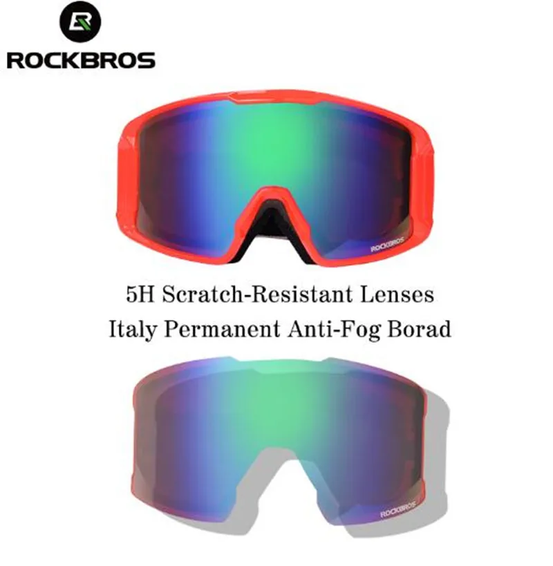 ROCKBROS los gafas de esquí doble Lenes Anti-niebla Snowboard gafas lente de la PC gafas Snowboard mujeres hombres UV400 gafas