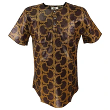 MD Мужская африканская одежда Дашики Мужская футболка в африканском стиле топы с принтом коричневая хлопковая футболка с коротким рукавом Лидер продаж Повседневная футболка