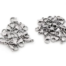 30 шт./лот, 12*6 мм, 10*5 мм, застежка-карабин из нержавеющей стали, крючки для ожерелья и браслета, цепочки, сделай сам, модные ювелирные изделия