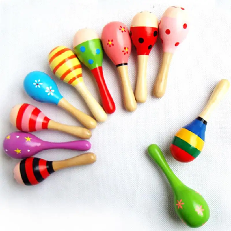 

Baby Kids Wooden Ball Toys Sand Hammer Rattles Baby Wood Musical Toys Instrument Infant Musical Wood Toy