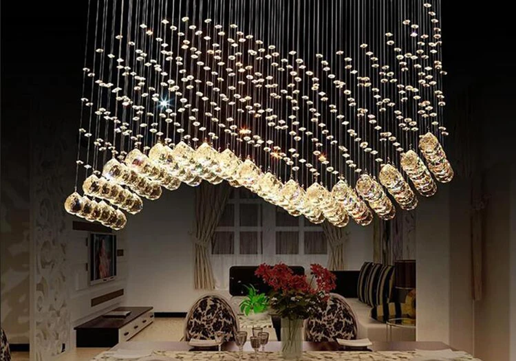 Современный светодиодный светильник прямоугольной формы для гостиной K9, хрустальные люстры, Светильники для кафе, офиса, помещений, дома, светильники
