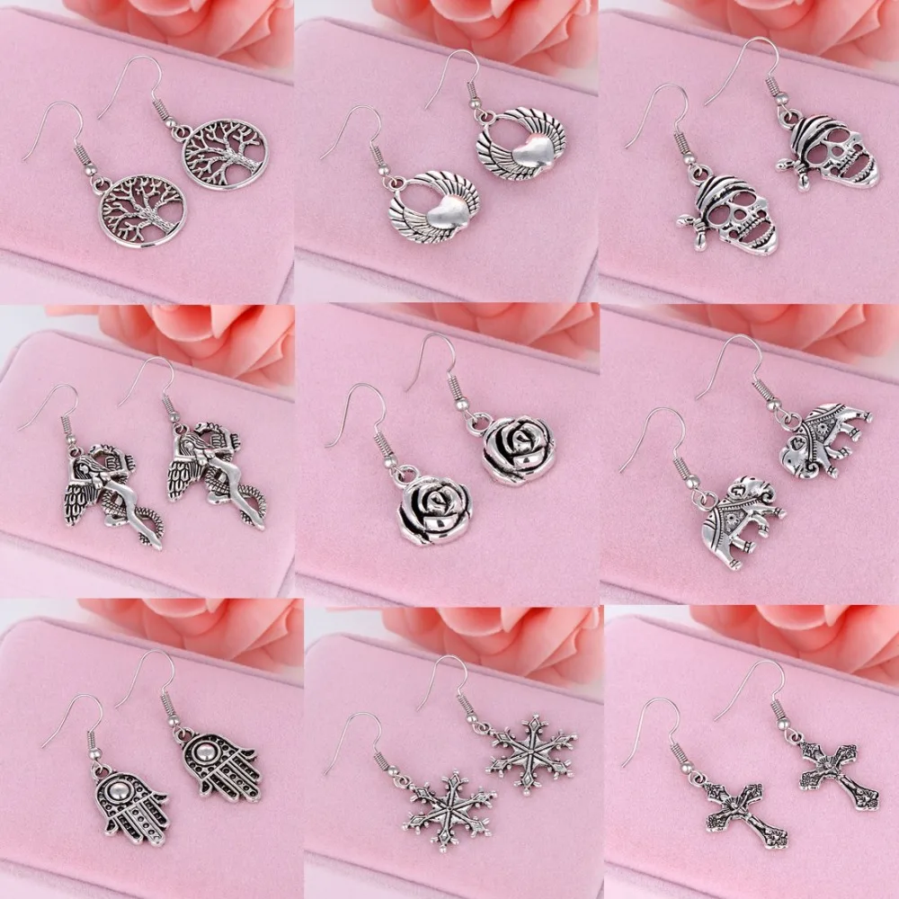 

LNRRABC Bohemian Vintage Retro Long alloy Drop Earring for Women Fashion Jewelry brincos grandes fashion para mulher ly