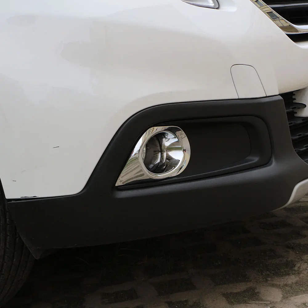 Carmilla 2 шт./компл. ABS Хромовая Автомобильная передняя противотуманная фара крышка Стикеры для peugeot 2008 год 2013 установка АКК