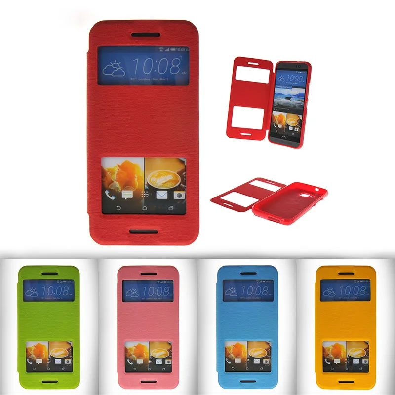 

Double View Window Flip Leather 5.0for HTC One M9 Case For HTC One M9 Cell Phone Flip Cover Case