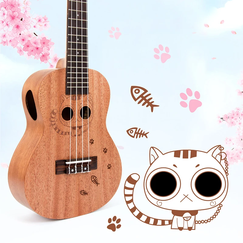 Kmise Гавайские гитары укулеле концертный из красного дерева Ukelele двойной саундхол 23 дюймов 18 ладов 4 струны Гавайские гитары