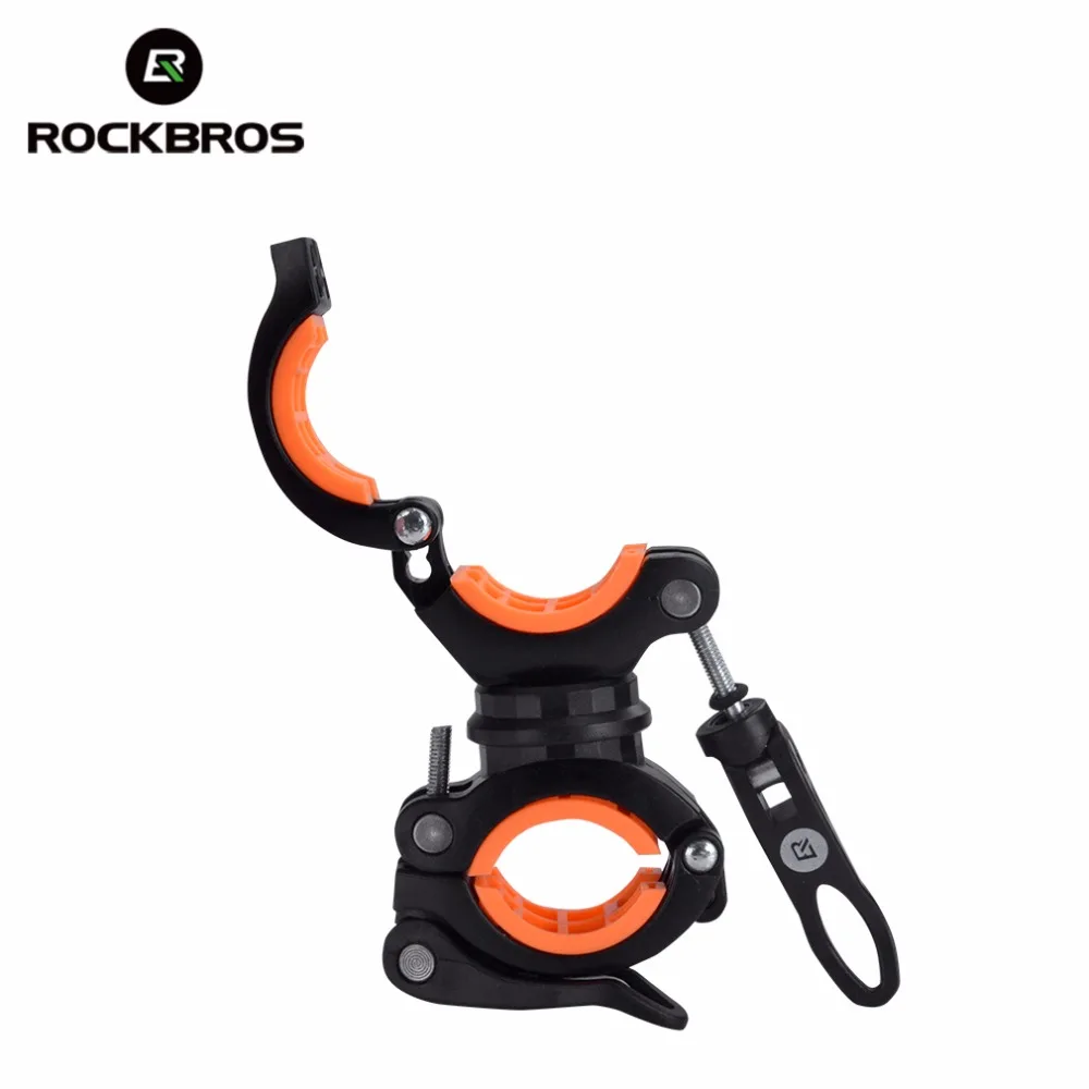 Best ROCKBROS Cycling Bike Rotating Light Double Holder LED Front Flashlight Lamp Pump Handlebar Holder Bicycle Accessories, 4 Colors 1
