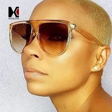 SHAUNA, 10 цветов, негабаритный плоский верх, женские солнцезащитные очки, карамельный цвет, модные мужские розовые градиентные линзы, кошачий глаз, очки