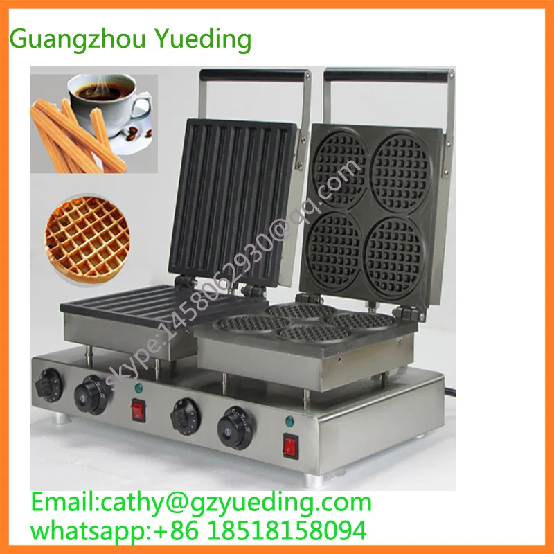 

Commercial waffle maker/ churro waffle maker machine/4 round waffle machinery