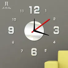 2017 New Arrival Large Size Wall Stickers Clock Acrylic Mirror DIY Clocks Home Decor Living Room Decorative