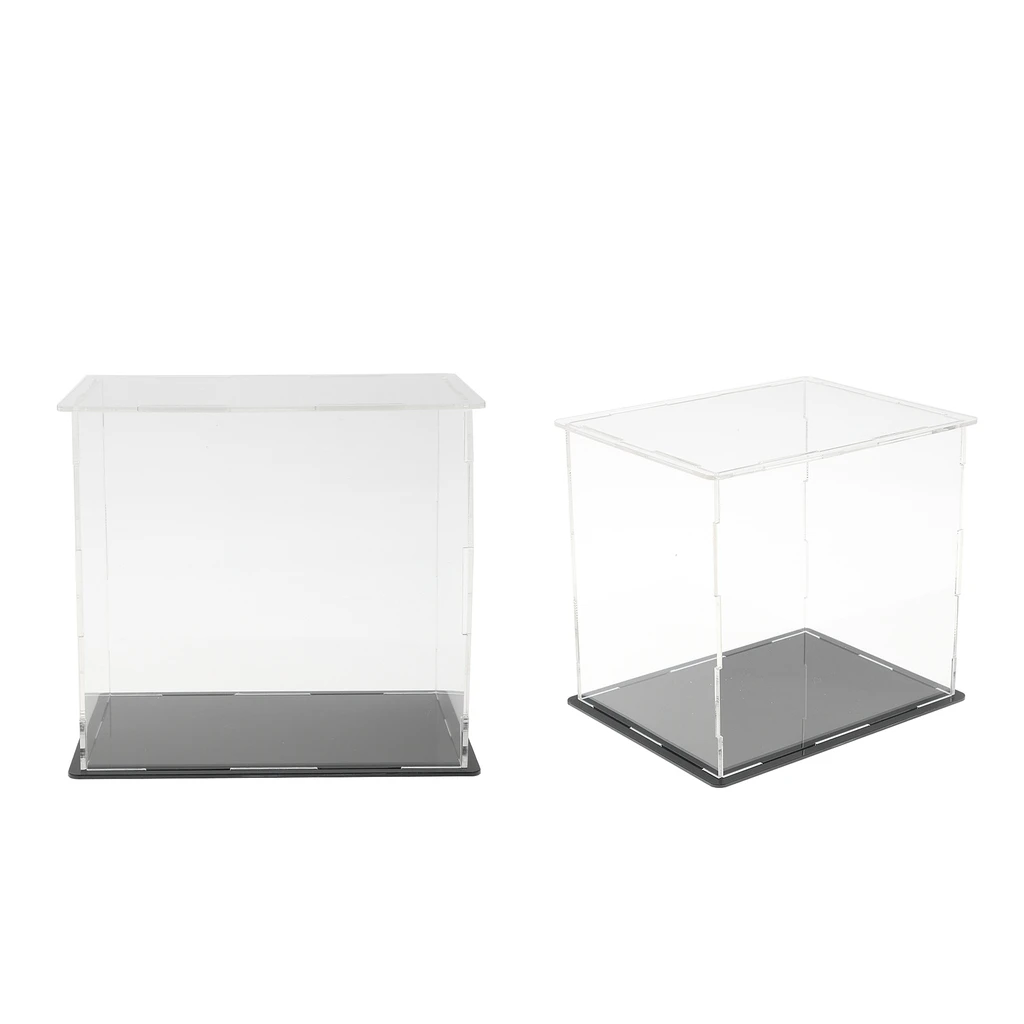 2pcs Clear Acrylic Display Box Case Model Display Dustproof 13.5x10x13cm