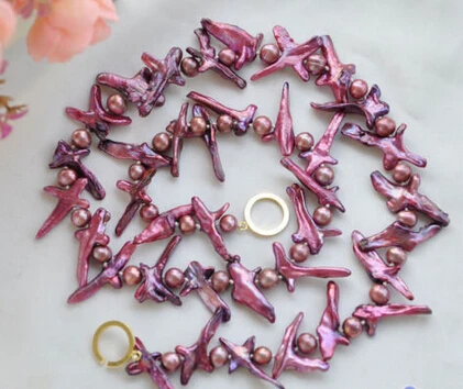 

Jewelr 004312 24" 28mm PURPLE BAROQUE KESHI REBORN ROUND PEARL NECKLACE