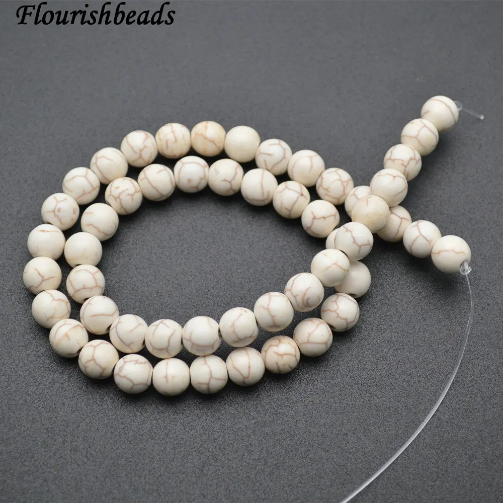 

4mm~12mm White Synthetic Howlite Stone Round Loose Beads