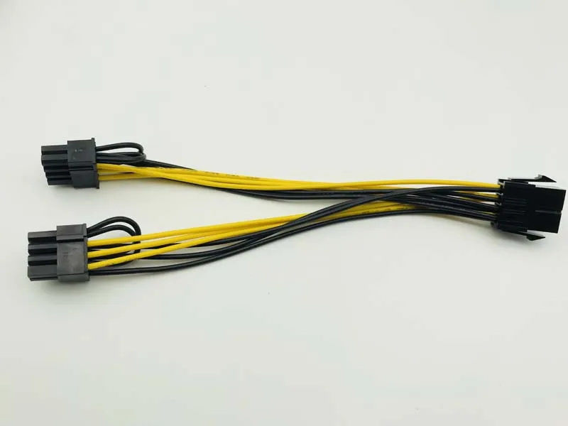 PCIE PCI-E 8p Female to 2Port Dual 8pin 6+2p Male GPU Graphics Video Card Power Cable Cord 18AWG Wire Cable for BTC Miner Mining