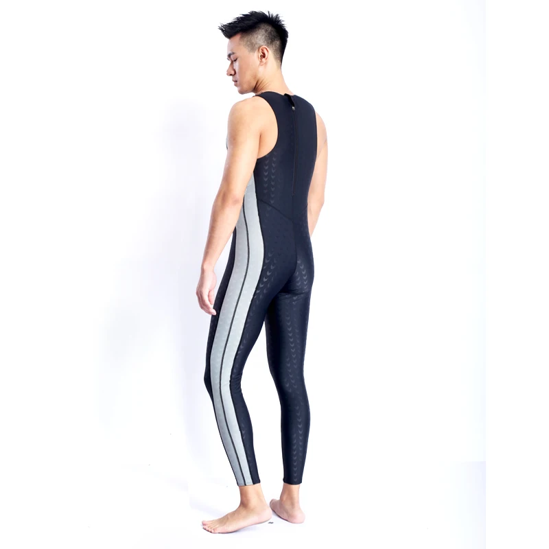 Male One Piece Swimsuit Black Sharkskin Bathing Suit Men Professional Sports Competition Athletic Outdoor Diving Beach Swimwear