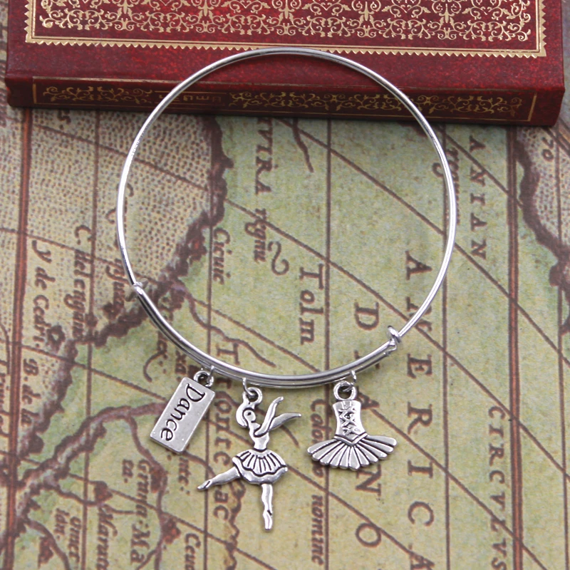 

Dropshipping ballet girl dancer dance ballet shoes shirt Bracelet Silver Color Bead Bracelets & Bangles Fashion Jewelry Gift