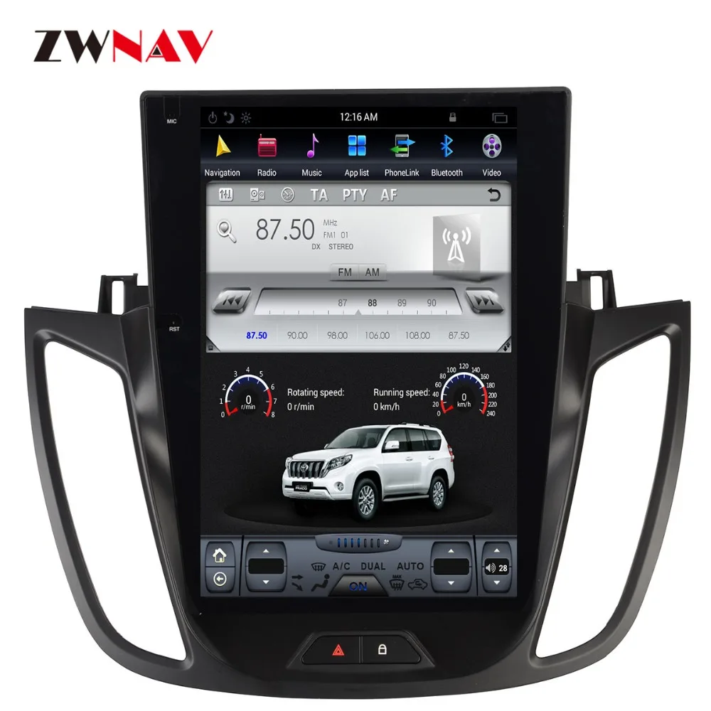 Flash Deal ZWNVA Tesla style Screen Newest Android 7.1 Car DVD Player GPS Navigation Radio Screen For Ford Kuga/Escape 2013 2014 2015 2016 1