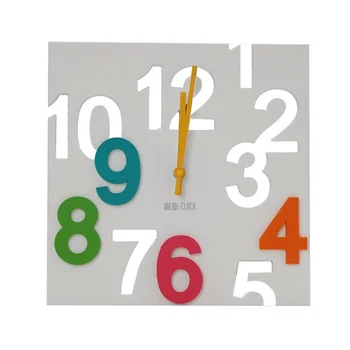 

Mute Plastic Figure Simple Square Wall Clock 3D Surface Personality Stylish Foreign Trade Living Room Hanging Bell Hollowed Out