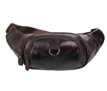 Maxdo Best High Quality Coffee Vintage Cowhide 100% Guarantee Real First Layer Genuine Leather Waist Bags #M7211