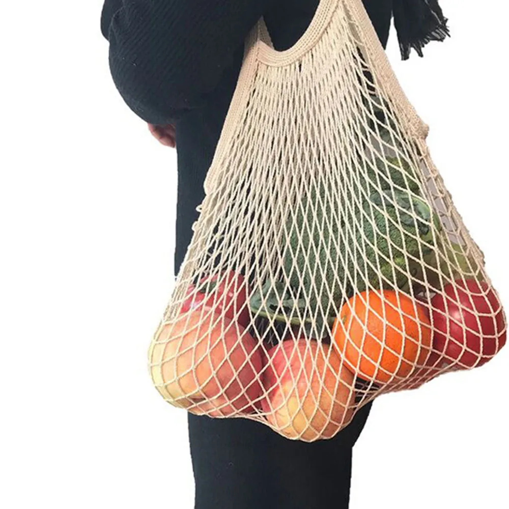 

New Mesh Shopping Bag Reusable String Fruit Storage Handbag Totes Women Shopping Mesh Net Woven Bag Shop Grocery Tote Bag