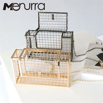 

Unique fashion design personality hollow metal cages party clutch evening bag shoulder bag ladies handbag messenger bags purse