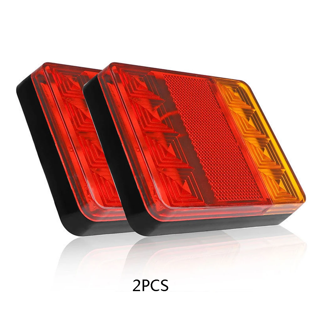 

2pcs High-quality Acrylic 8LED Waterproof Taillight Brake Stop Signal Indicator Light For Trucks Trailers