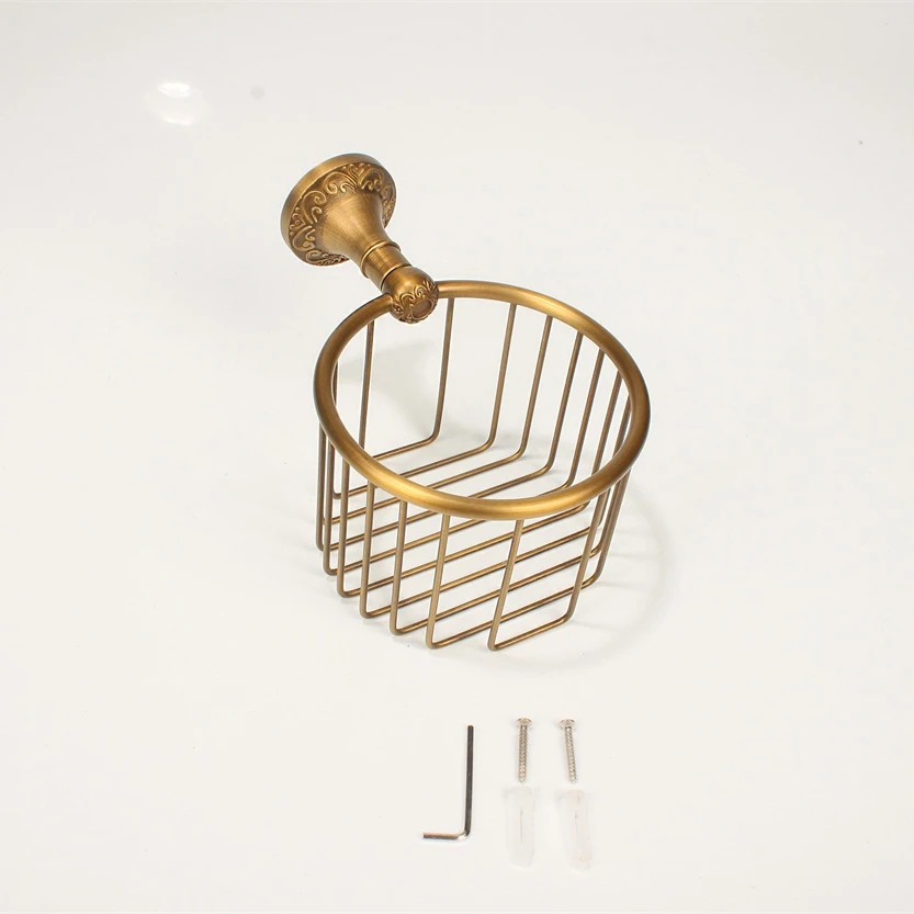 Wall Mounted Antique Brass Finish Bathroom Accessories Toilet Paper Holder Bathroom Furniture Sets Toilet Roll Holder 9057K