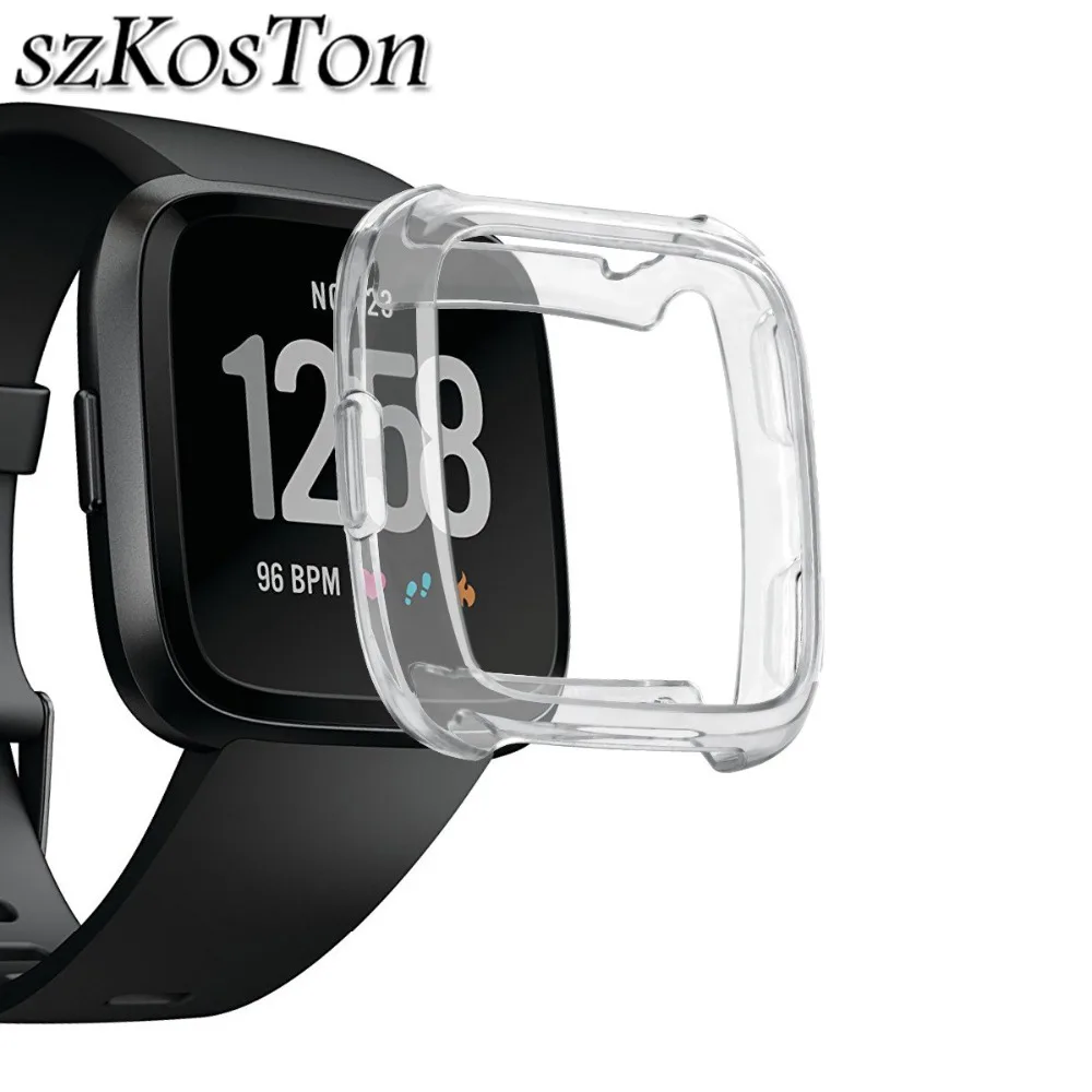 Silicone TPU Shell Case Screen Protector Frame Cover For Fitbit Versa CA ILO