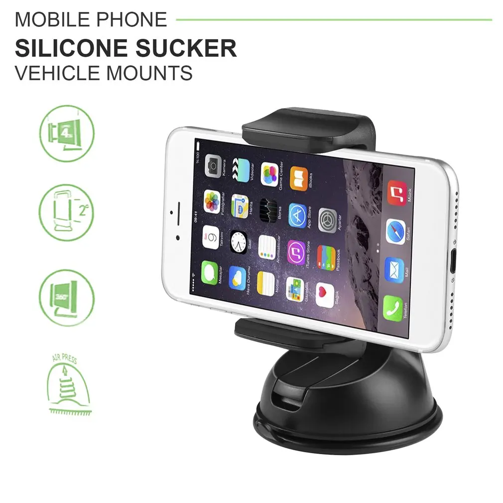 

CJT-C5 Mini Universal Mobile Phone Holder Silicone Suction Cup Base 360 Angle Rotation Sturdy Screwless Design Flexible Clip