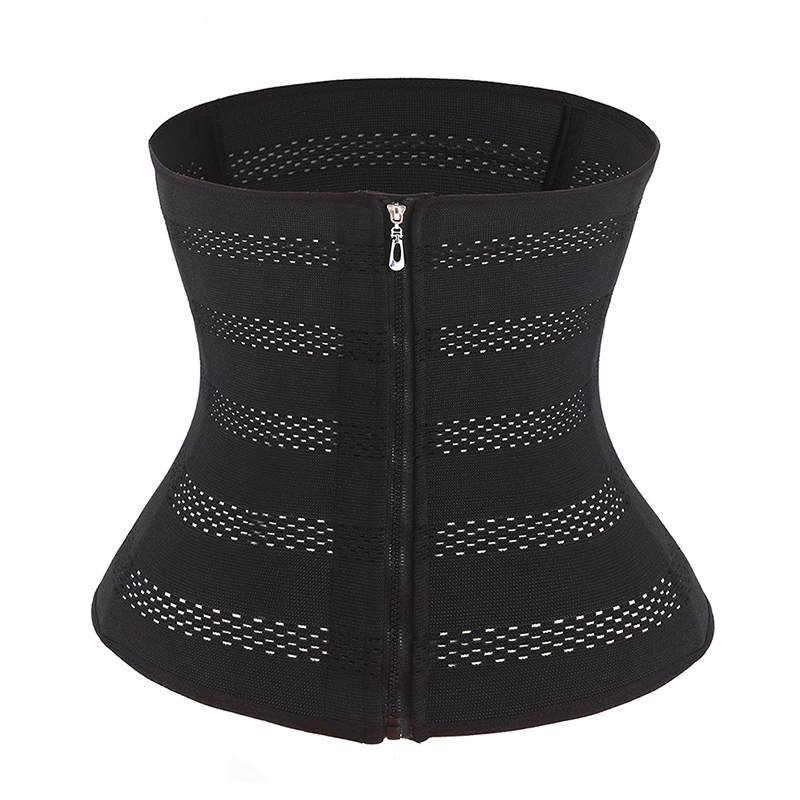 

Women Waist Trainer Corset With Zipper Belly Slimming Underwear Body Shaper Modeling Strap 4 Spiral Steel Boned Waist Cincher