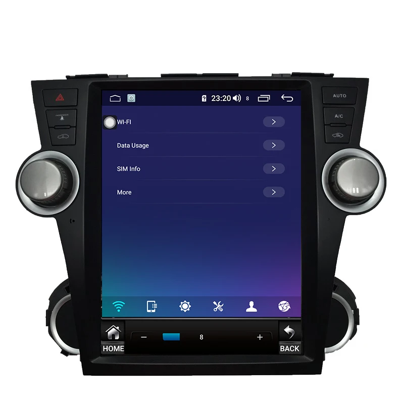Highlander Android 8,1 4+ 64G 8-ядерный 12,1 дюймов Tesla радио мультимедиа 1 din android для 2008- Toyota Highlander