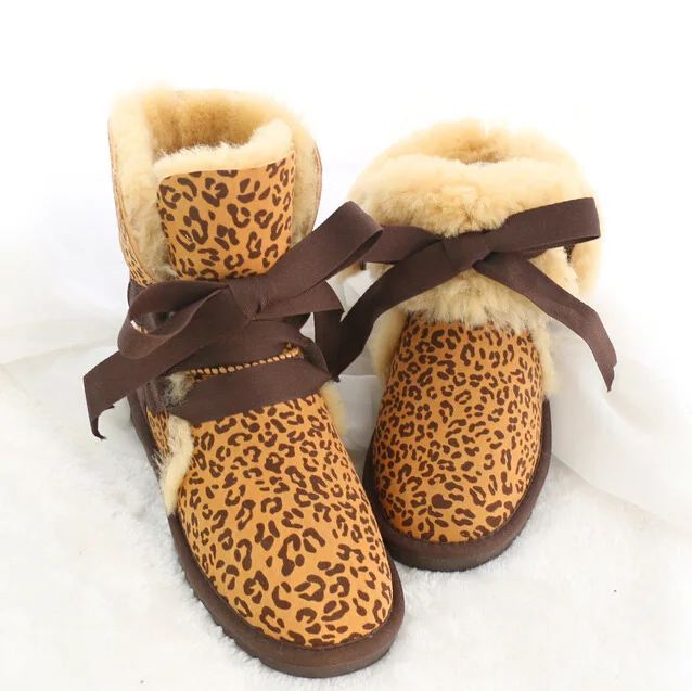 UVWP/Новые Модные женские зимние ботинки; женские ботинки из натуральной овечьей кожи; зимние ботинки на натуральном меху; женские теплые шерстяные ботинки - Цвет: As Pic