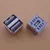 Double USB Short body type USB Jack A female 180 degree DIP Vertical USB Connector usb 2.0 white 8P ► Photo 1/2
