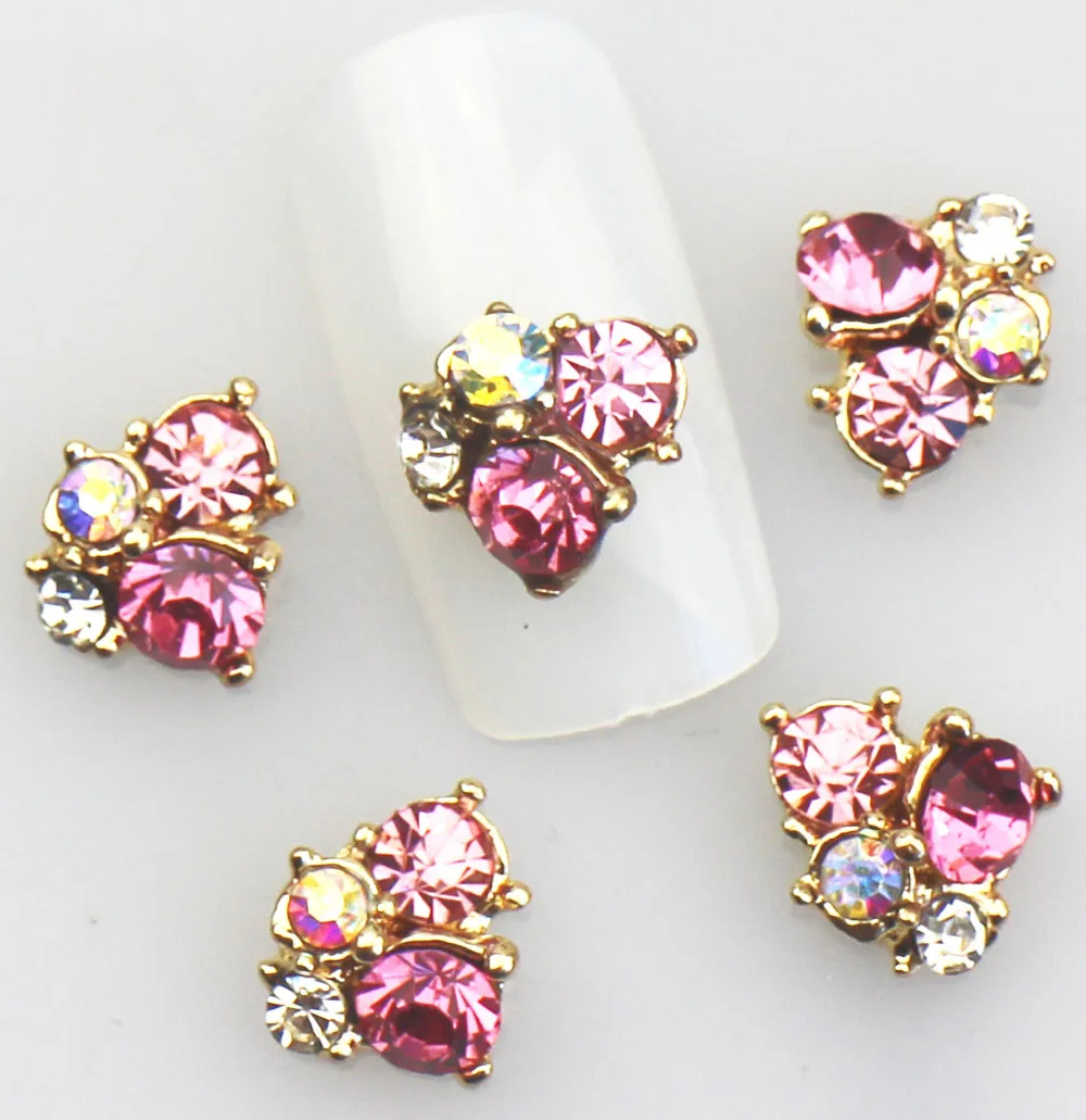 

10pcs/lot, 3d Nail Art Alloy Decorations with Rhinestones,3D Nail Charms,Jewelry on Nails Salon Supplies