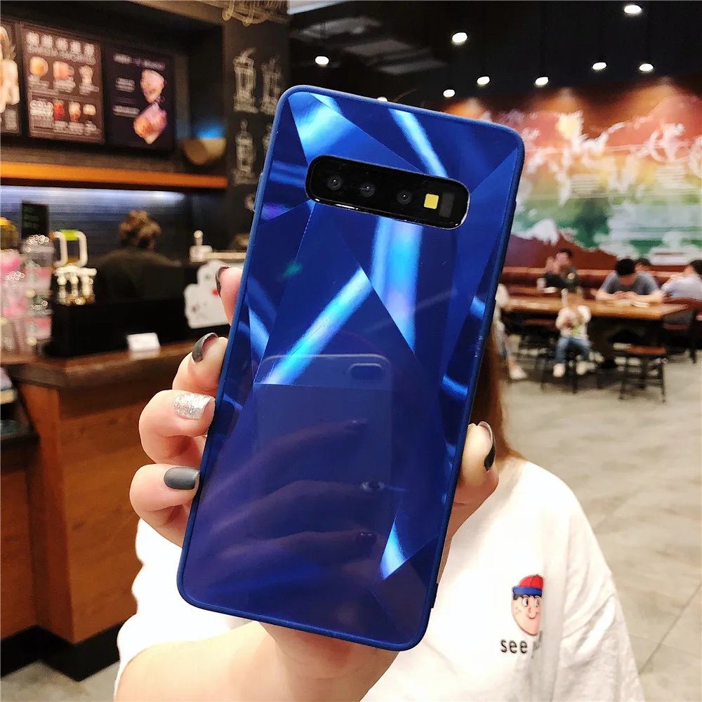 

3D Diamond prism holographic laser Case For Samsung Galaxy S10 Plus S10E S10 Glossy crystal Soft edge telefon kilifi Cover Funda