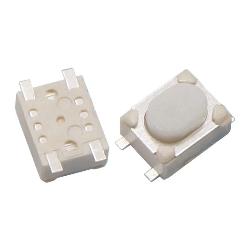 

3 * 4 * 2.5 Flat foot white four-legged flat-foot button switch button remote control switch (10pcs/lot)