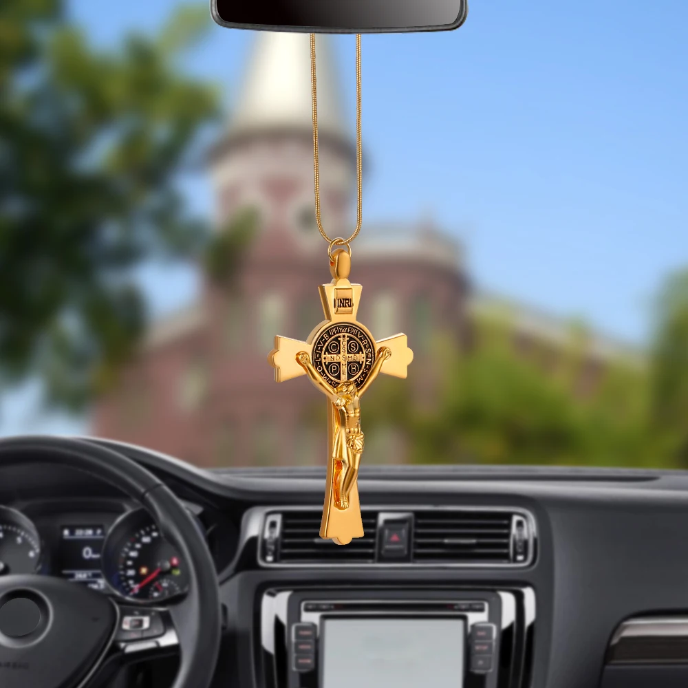 Автомобильная подвеска автомобилей с христианскими текстами и распятие фигурка подвесная авто зеркало заднего вида крест украшения подвеска украшения