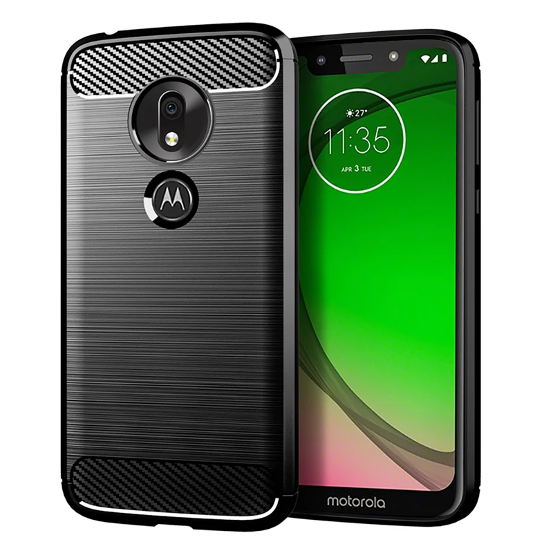 

For Motorola Moto G7 Play Case Silicone Carbon Fiber Bumper Brush Soft TPU Back Cover For Moto G7 Power / G7 Plus / G7 Play Case