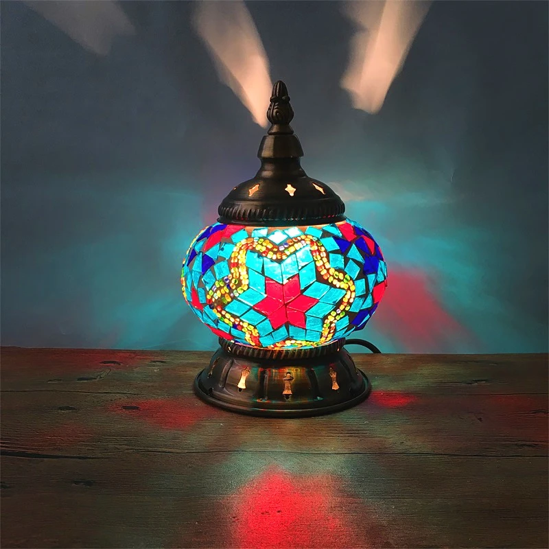 Ручной художественный Декор турецкие огни Светодиодный Ночник для ресторанов и кафе стеклянный абажур и цоколь E14 в комплекте