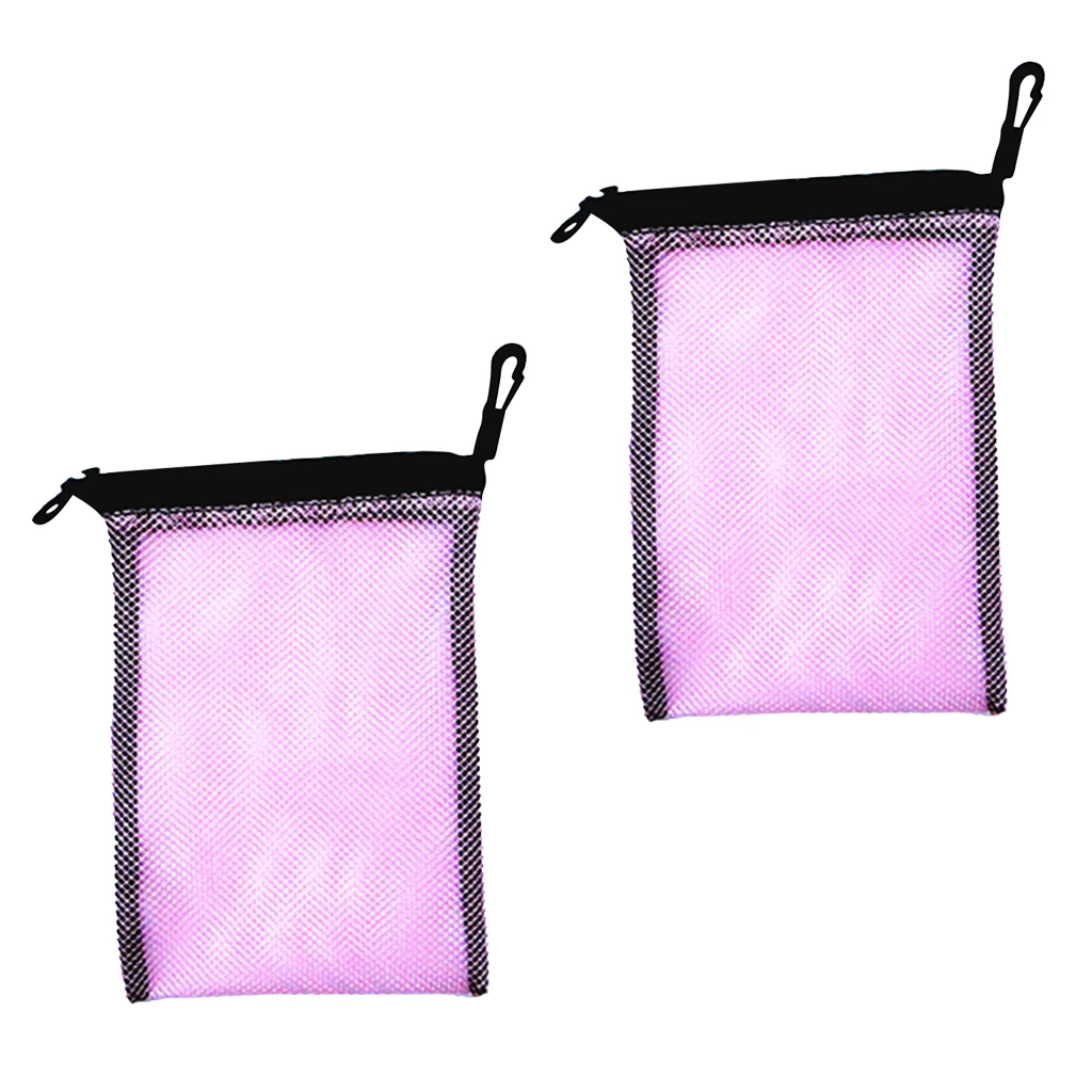 2 Pieces Heavy Duty Small Mesh Storage Bag for Water Sports Scuba Diving Snorkel Swim Mask Gear Equipment Accessories 6.5