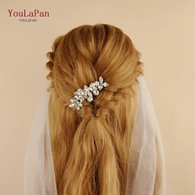 YouLaPan HP88 Свадебные украшения для волос для свадебной прически расчески свадебные аксессуары для волос заколка для невесты головной убор изготовленный стразами