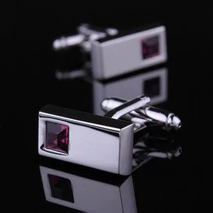 

MIXORDER Classic Rectangle Crystal Cufflinks 4 Colors Copper Cuff LInks Wedding/Party Gift Cuff Button Men's Jewelry Accessory