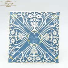 Нежный на заказ Сердце резной узор сложенный конверт Свадебные лазерная резка приглашения карты Резные узоры