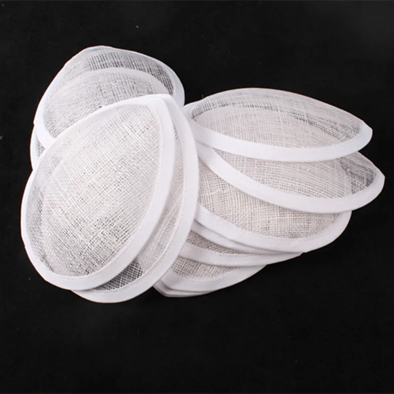 

5.2"(13cm) white sinamay teardrop fascinator base hair accessories,DIY hair accessories 12pieces/lot MYQH024