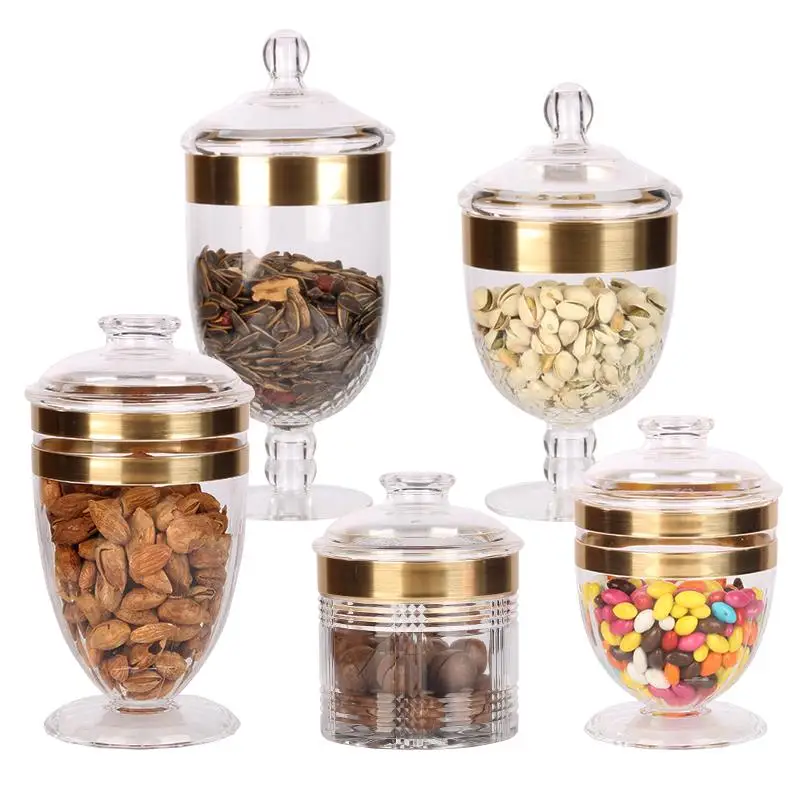 

High gloss transparent Storage sealed Cans acrylic Candy jar durable moisture-proof snacks storage bottles with lid containers