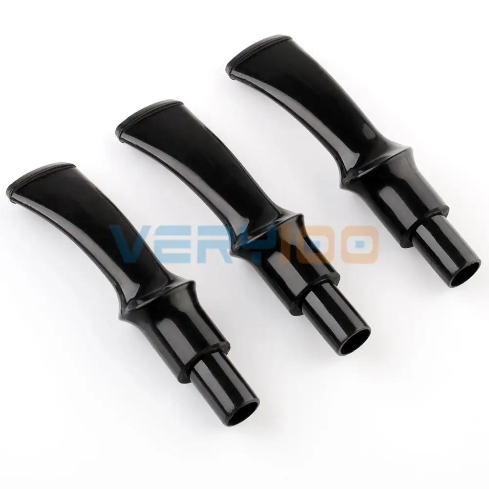 

3pcs New Black Ebonite vulcanizates mouthpieces Stem For Tobacco Smoking pipe