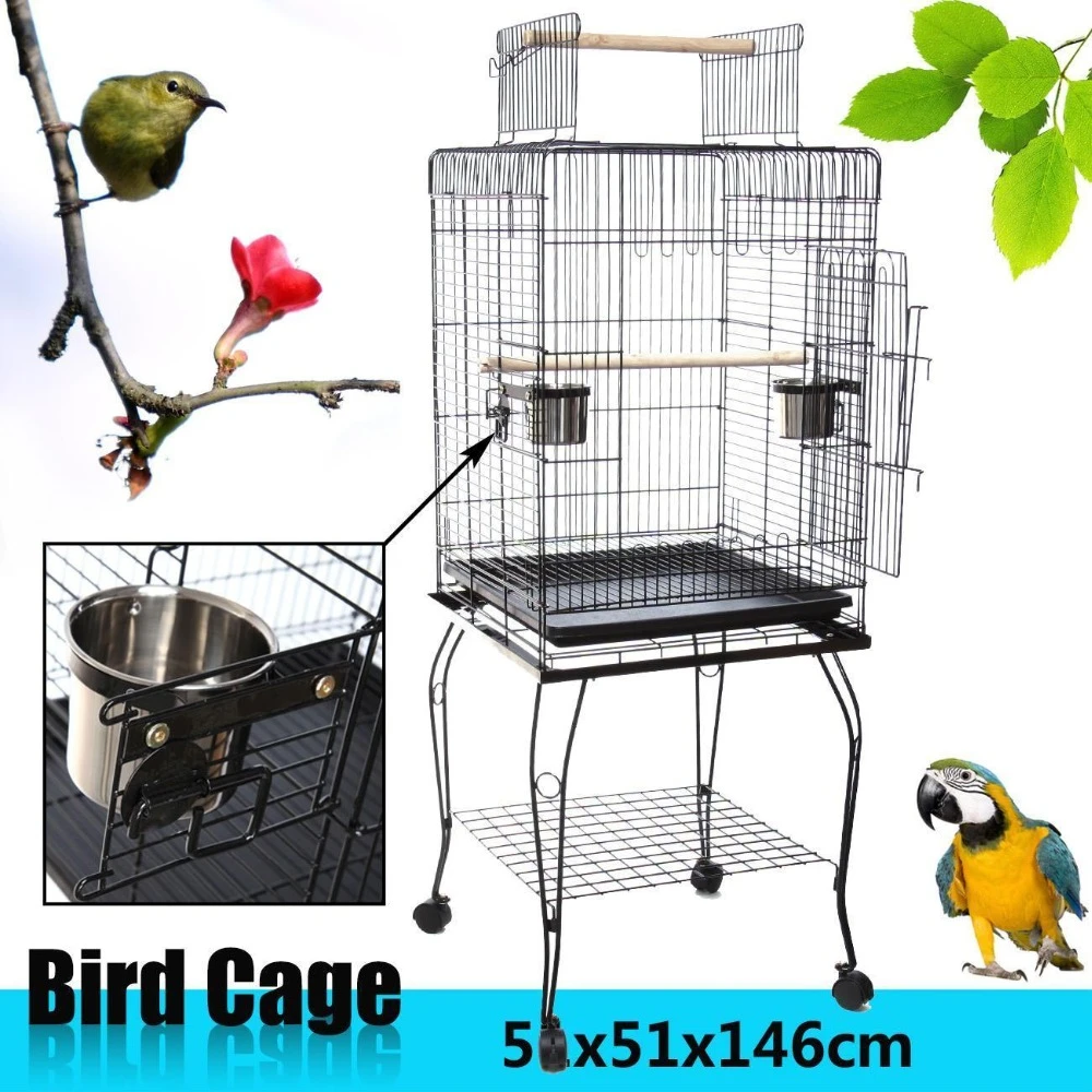Buque de LA UE) a prueba de Óxido de Regalo Para Mascotas Jaula Pájaro Loro Canarias Aviario Con Rueda Soporte|aviary|aviary cagesaviaries bird cages - AliExpress