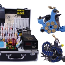 Полный профессиональный набор для татуировок Набор татуировок с коробкой для переноски Цифровой Постоянный макияж машина