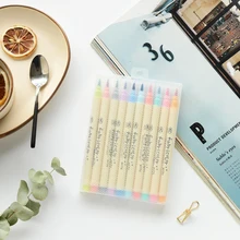 10 цветов Кисть ручка каллиграфическое письмо маркер для надписей ручки школьные Рисование манга Скрапбукинг Канцелярские творческие принадлежности CB805