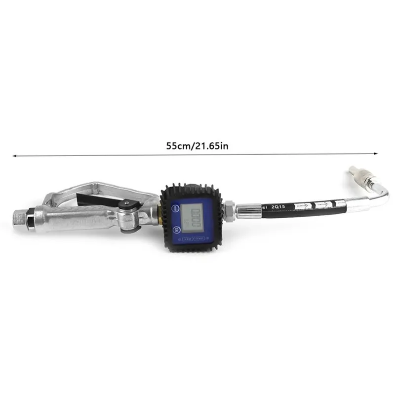 Digital Flow Meter Sensor Indicator Counter Fuel Gasoline Petrol Oil Refueling Gun Flowmeter Nozzle Aluminum Gas Station Inject (2)